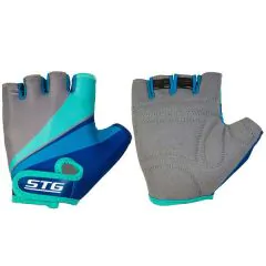 STG Bike gloves, grey/turquoise/blue